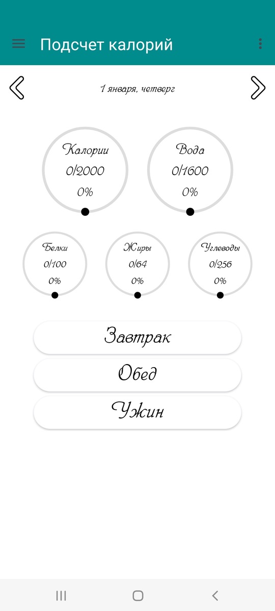 Подсчет калорий 1